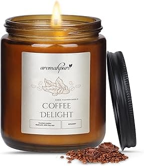 Aromahpure Premium Black Screw Jar Candle | Coffee Scented Candle | 100% Soy Wax, Smokeless Candle | Pack of 1 | Long Lasting Aroma Candles| Scented Candles for Home Decor, IFRA Certified