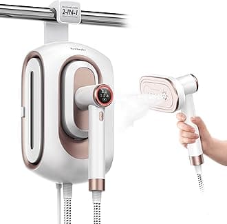 Newbealer 2In1 Pro Steam Station Iron, 1550W Turbocharged Steam for Clothes, 3-Level Steam & Dry Ironing, 30s Heat Up, 1.2L Detachable Tank, Auto-Off, Self Cleaning, Innovative Storage for Household