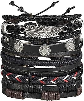 Genuine Leather Bracelet Wraps Casual Skin Friendly Bracelets for Men Boys