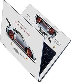 Full Body Laptop Skins Sticker Laminated HD Quality Vinyl fits Upto 15.6 inches Compatible with Dell, Lenovo, Acer, HP, Asus - Porsche 911 GT3 RS 2023-Self-Adhesive