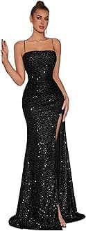 Elegant Evening Dress Women Party Long Formal Dress Sequined Strap Ladies Gown Bodycon Floor Length Female Outfits