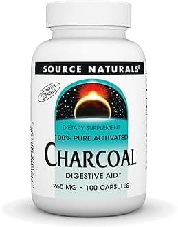 Source Naturals Charcoal - 100% Pure Activated, Digestive Aid - 100 Capsules