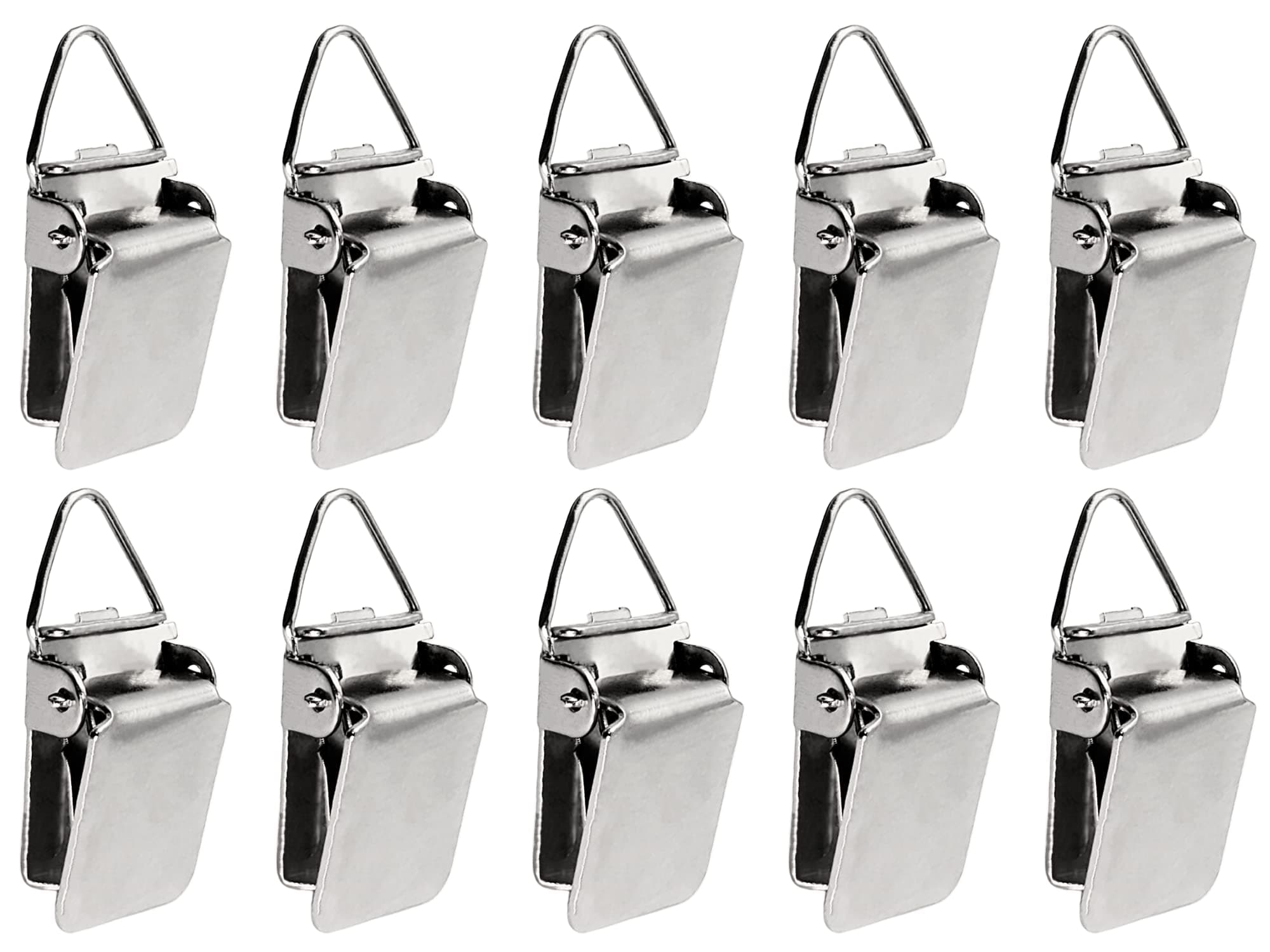 Wise Linkers Hanging Clips Pack of 10 Triangle Back Medium Power for Tapestry Small Rugs,Towel, Shawl and Paintings (Silver)