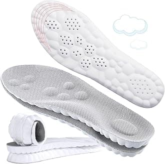 4D Cloud-Like Comfort Soles for Men - Soft Memory Foam Cushioning Insoles - Trim to Fit Steppers Insoles with Arch Support for Foot Pain Relief and Fatigue Reduction (Gray, US M 9-12.5)