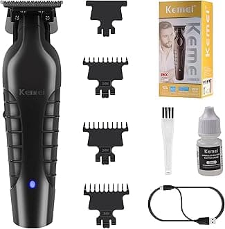 KEMEI 2299 Professional Hair/Beard Trimmer for Men, Zero Gapped Hair Clippers for Barbers, Cordless