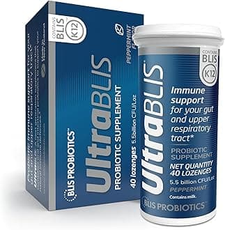 Ultra Probiotic Immune Support Supplement -Powerful Combination of Gut Health & Oral Probiotics for Daily Immunity Support, Scientifically Tested Bacterial Strains includes K12™ (40 Lozenges)