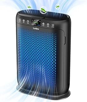 Air Purifiers for Home Large Room up to 1740sq.ft, LUNINO H13 HEPA Air Filter with Air Quality Sensors, Aromatherapy Function, Air Cleaner for Smoke, Dust, Dander, Pets Hair, Odor, E-200 Black
