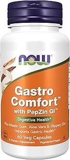 NOW Foods Supplements, Gastro Comfort, plus Mastic Gum, Aloe Vera and Slippery Elm, 60 Veg Capsules