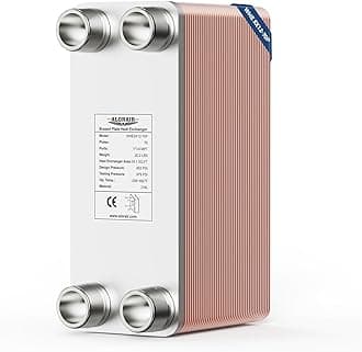 - ALORAIR 5"x12" 70 Plates Heat Exchanger with 1-1/4" MPT Port,316L Stainless Steel Water to Water Brazed Plate Heat Exchanger for Floor Heating, Water Heating, Commercial and Industrial Refrigeration