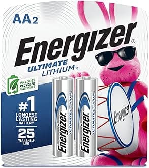 Energizer AA Lithium Batteries, World's Longest Lasting Double A Battery, Ultimate Lithium (2 Battery Count) - Packaging May Vary