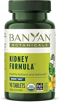 Banyan Botanicals Organic Kidney Formula–Urinary Tract Support & Detox Supplement–Gokshura & Punarnava for Fluid Balance & Systemic Cleansing–Cooling Genitourinary Tonic-90 Tablets-USDA Organic