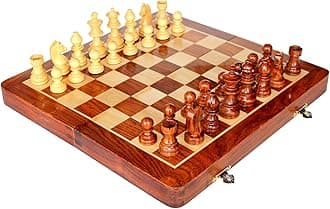 StonKraft Wooden Chess Board Game Set with Wooden Magnetic Chess Pieces (12" X 12" Inches)
