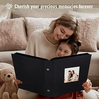 Artmag Fabric Photo Album 4x6 600 Large Capacity for Family Wedding Anniversary Linen Album Holds 600 Horizontal and Vertical Photos (600 Pockets, Black)