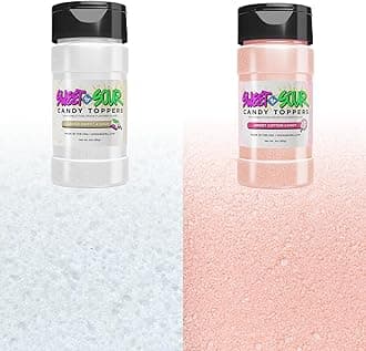 Prime Bundle - Classic Sweet and Sour and Sweet Cotton Candy Candy Toppers (85g 2x Shaker Jar) Fine Candy Powder for Fruit, Candy, & Desserts