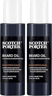 Scotch Porter Smoothing Beard Oil – Nourishing Oil Seals in Moisture & Smooths Flyaways for a Frizz-Free, Fuller/Healthier-Looking Beard with All-Day Shine – Original Scent, 1.7 oz. - 2 Pack