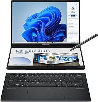 (Upgraded) Zenbook DUO Laptop, Dual 14” OLED 3K 120Hz Touch Display, Evo, Intel Core Ultra 9 285H, Intel Arc Graphics, 32GB RAM, 1TB SSD, Windows 11, UX8406CA-PS99T