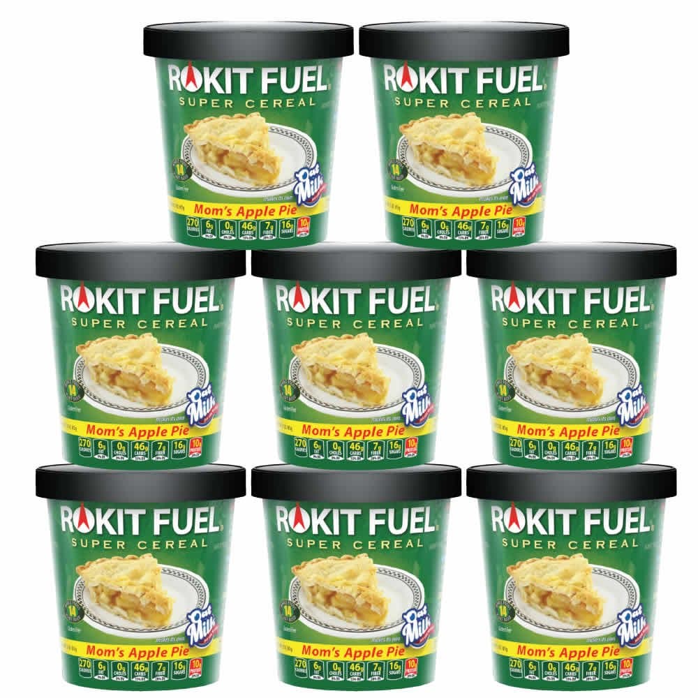 Rokit Fuel Instant Microwave Cereal Cup - 8 Pack - Apple Pie - Hot or Cold