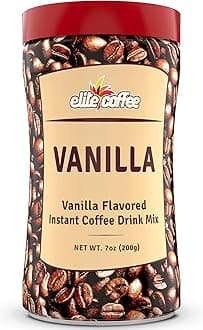 Elite Instant Vanilla Flavoured Coffee, 200g - Full-Bodied Rich Coffee Granules - Kosher Certified, Instant Powder - Unique Famous Taste