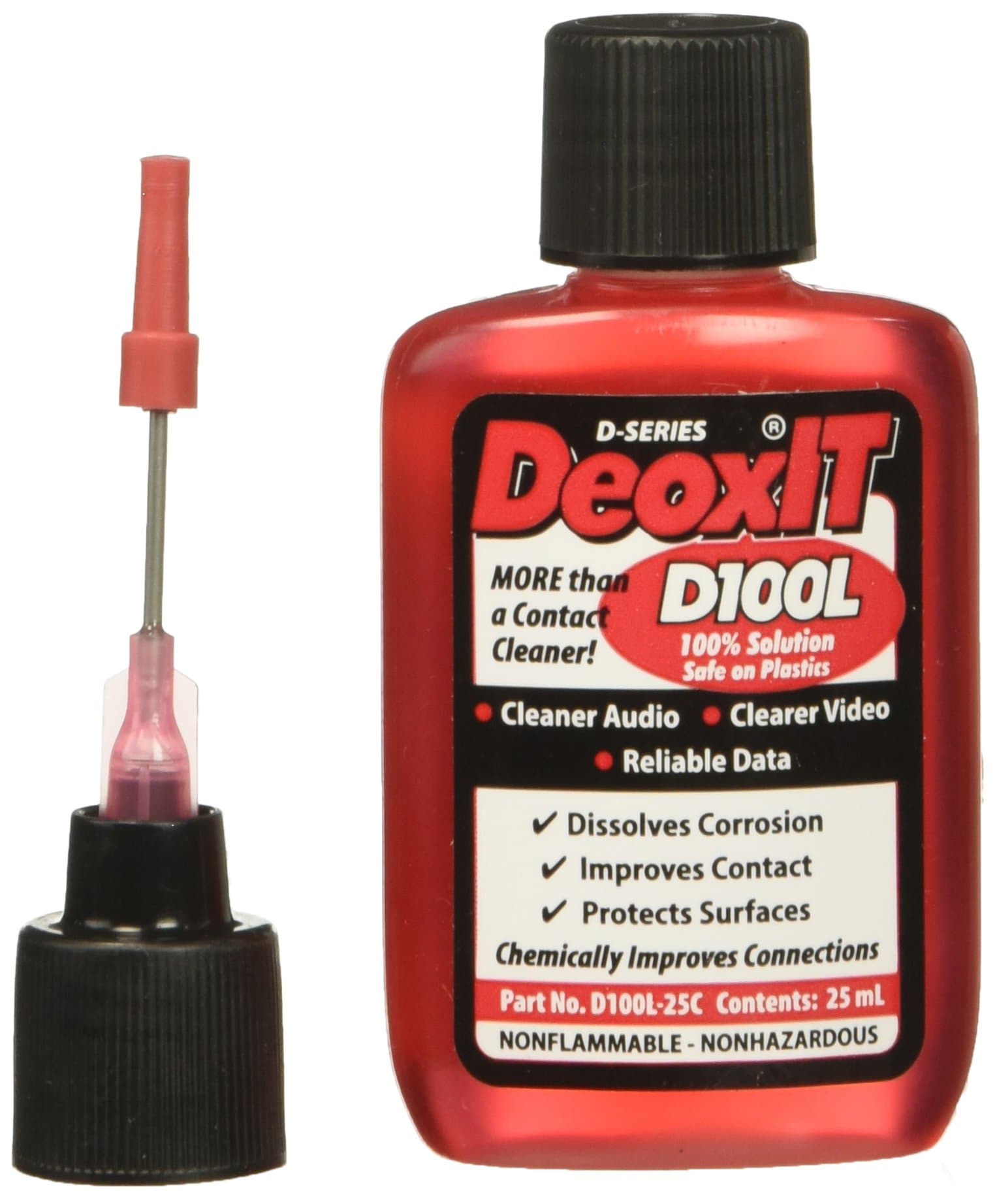 DeoxIT D100L-25C Precision Needle Applicator, More Than A Contact Cleaner, 25 mL, Pack of 1