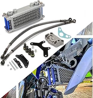 Motorcycle Oil Cooler Cooling Radiator Engine Kit Universal for CRF XR KLX 50 70 90 110 125 140cc SSR Taotao Coolster Kayo Apollo Dirt Pit Bike ATV Blue