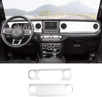 RT-TCZ Center Console Trim Cover Dashboard Control Panel Cover Decorative Interior Accessories for Jeep Wrangler JL JLU & Gladiator JT 2018-2022,White