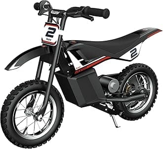 Kids Electric Motorbike - MX125 Dirt Rocket Bike for Children 7+ with 8 mph Max Speed & 40 Minute Ride Time, Up to 5 Mile Range, 100W Ride On with 12V 5Ah Battery and 12" Pneumatic Tyres