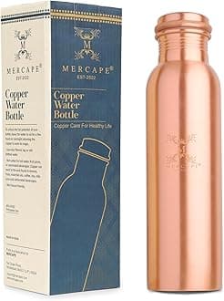 Copper Charge 950 Water Bottle, 1 Piece, Pure Copper, Leak-Proof, 16oz/475ml, BPA Free, Dishwasher and Microwave Safe (Design 3)