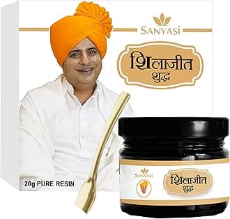 Sanyasi Ayurveda Shilajit Shudh Resin - 20g | 100% Pure Himalayan Shilajit for Energy, Detox, and Wellness | Ayurvedic Supplement for Men and Women | Supports Overall Wellness.