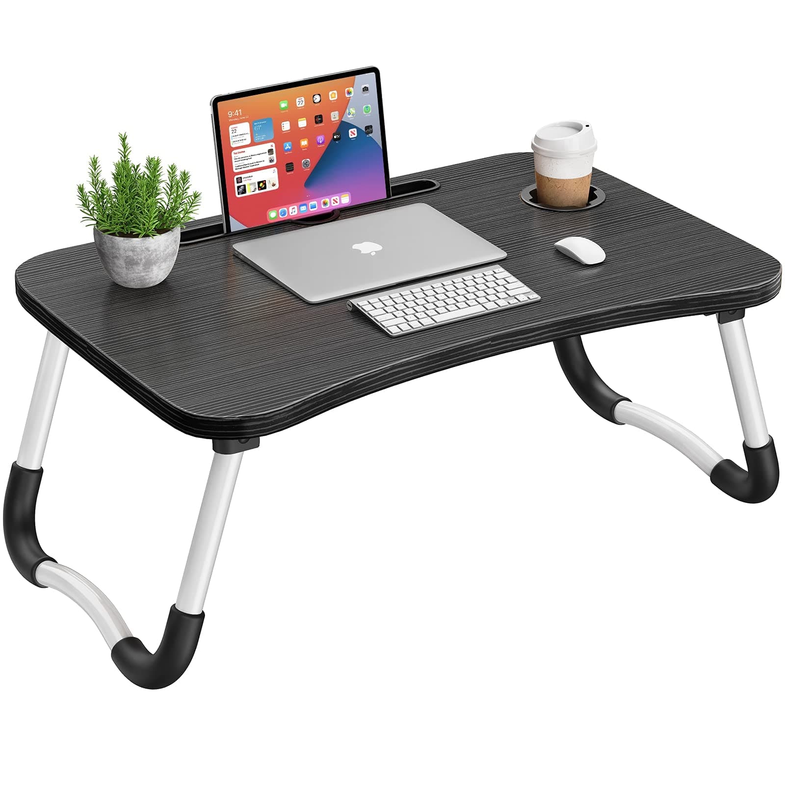 Laptop Bed Desk Lap Tray: Large Portable Foldable laptray Computer bedtray Table for Writing Reading Eating Breakfast XXL lapdesk on Low Sitting Floor or Adult Laying Couch