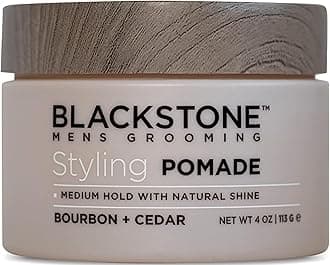 Blackstone Men's Grooming Hair Styling Pomade, Bourbon + Cedar (4 oz)