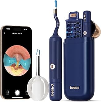 Ear Wax Removal Tool Camera, Visual Earwax Removal Kit with Light, Flexible Wireless Ear Picker Otoscope