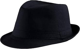 Fedora Hat - Black Fedora for Men and Women - Trilby Costume Hat for Adults - Available in Black and White