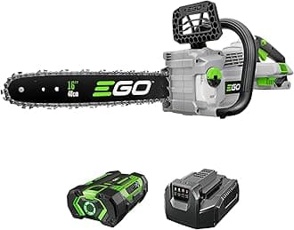 EGO POWER+ Chain Saw, 16” Battery Powered Chainsaw, Electric Cordless, Includes 56V 2.5Ah Battery and Charger – CS1611