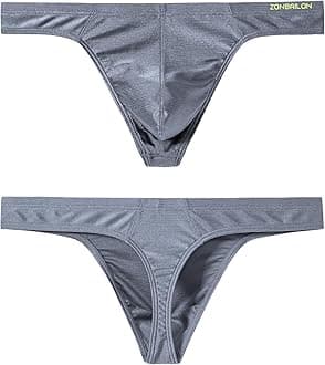 JINSHI Men's Thong Underwear Sexy Ice Silk Glossy G String Male Athletic Thongs T Back For Men Bikini Briefs