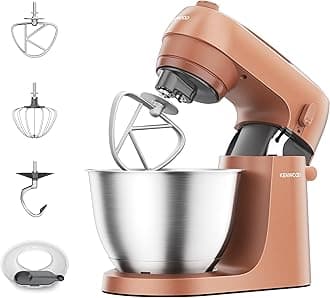 Go KZM35.000RD, Stand Mixer with Space-Saving Design, Compact Kitchen Machine with 4L Bowl, 3 Adjustable Tools, Splashguard, 6 Speed, Elegant Metal Body with Carrying Handle, 800W, Clay Red