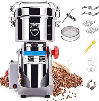 Greatrue Electric Grain Mill, 750G Stainless Steel Grain Grinder for Dried Corn Coffee Wheat Pepper Food Seeds Flour Bean