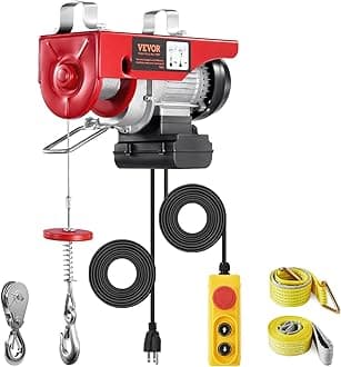 - VEVOR Electric Hoist with Remote Control, 440 lbs Material Handling Tool, 110V Electric Hoist with 14ft Remote Control for Factories, Warehouses, Construction Site, Attic