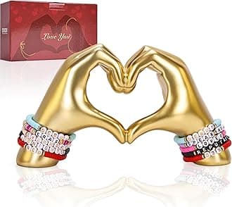 Heart Shape Hand Sculpture, Gold Aesthetic for Bedroom, Bookcase, Coffee Table, Dining Table, Centerpiece, Birthday Gift and Memorial Gift for Wife, Girlfriend, Girl