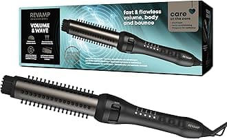 Volume and Wave Ceramic Hot Brush Styler - 32 mm Round Barrel Hair Brush, Ionic, Progloss Oils, Long Lasting Bounce - Fast Heat, Retractable Cool Bristles, Snag Free Styling