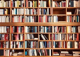 AIIKES 8 x 6 ft Bookcase Photography Backdrop School Library Study Bookshelf Scene Children Photography Backgrounds Customised Photographic Backdrops for Photo Studio 11-440