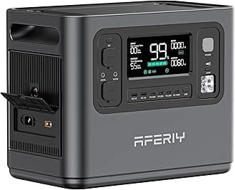 AFERIY Portable Power Station 1200W 960Wh, Solar Portable Power Station, 2x AC 220-240V Outlets, UK Plug, 4 Input Ways, 12 Outputs, LFP Battery, Solar Generator for Camping, Home Backup, Off-Grid