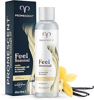 Vanilla Massage Oil for Massage Therapy, Massage Oils for Date Night, Sweet Almond Oil for Skin, Body Oil for Men & Women to Relieve Stress & Sore Muscles, Essential Oils for Skin (4 oz)