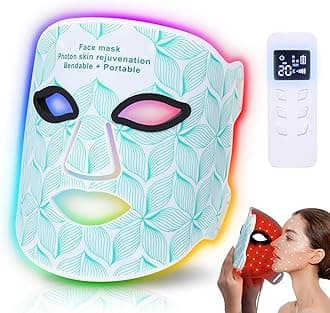 8 Colors LED Face Mask Light Therapy with 850NM Near-infrared, 3000 mAh Rechargeable Red Light Therapy Mask Skin Care Device