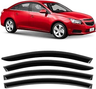 Voron Glass Tape-on Extra Durable Rain Guards for Chevrolet (Chevy) Cruze 2011-2015 Sedan, Window Deflectors, Vent Window Visors, 4 Pieces - 100326