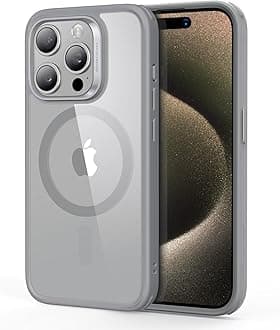 ESR for iPhone 15 Pro Max Case, Compatible with MagSafe, Military-Grade Protection, Yellowing Resistant, Scratch-Resistant Back, Magnetic Phone Case for iPhone 15 Pro Max, Classic Series, Clear Grey