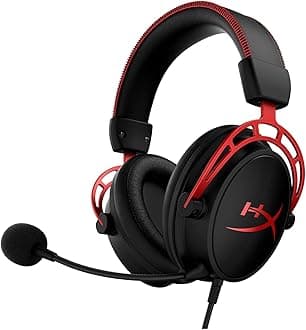 Cloud Alpha Gaming Headset, Black/Red, HX-HSCA-RD/EE