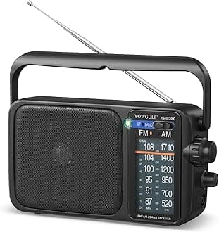 AM FM Radio with Best Reception,Bluetooth Portable AM FM Transistor,Battery Operated Radio or AC Power,Large Dial,Headphone Jack, Gifts for Seniors Elderly