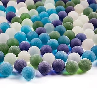 Galashield 5LB (Approx. 420 PCS) Frosted Colors Glass Marbles Bulk Vase Fillers | Glass Beads for Vases, Round Marble