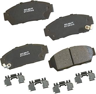 Bendix Premium SBC617 Ceramic Front Brake Pads for Acura Integra 2001-1994, Honda Civic 1995-1994, Civic del Sol 1997-1996