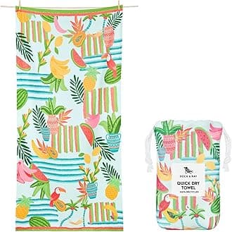Dock & Bay Beach Towel - Quick Dry, Sand Free - Compact, Lightweight - 100% Recycled - Includes Bag - Tropicana Treat, Extra Large (200x90cm, 78x35)